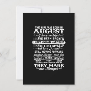 Dieses Mädchen war im August am Geburtstag Geboren Einladung
