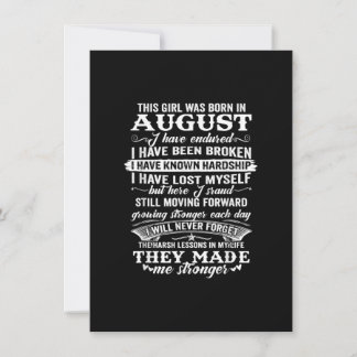 Dieses Mädchen war im August am Geburtstag Geboren Einladung
