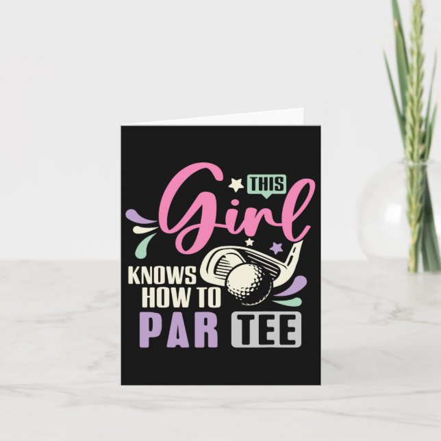 Dieses Mädchen weiß, wie Par T-Shirt Funny Golf La Karte (Vorderseite)