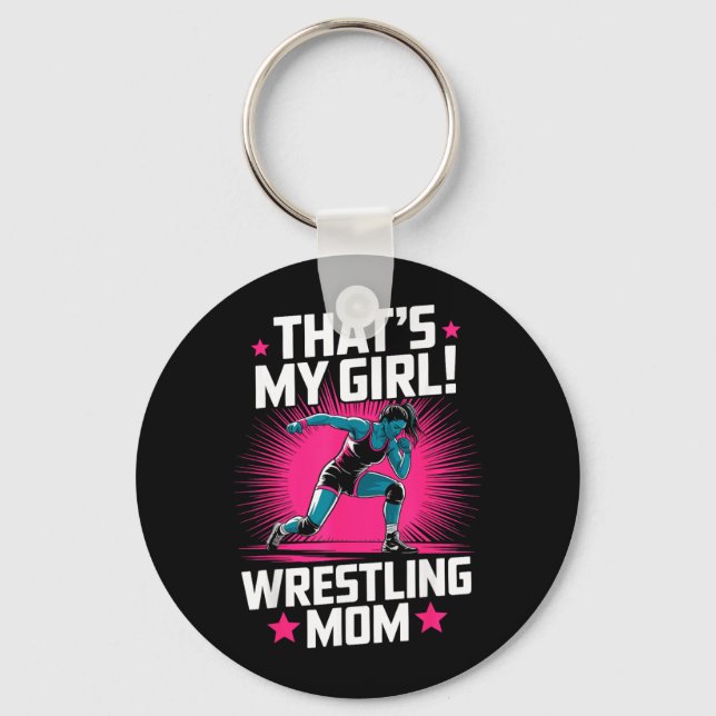 Dieses Mädchen Wrestling-Mutter Wrestlerin Mutter  Schlüsselanhänger (Vorderseite)