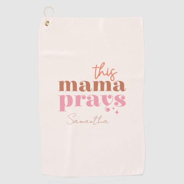 Dieses Mama Prays - rustikales Boho Design Golfhandtuch (Vorderseite)