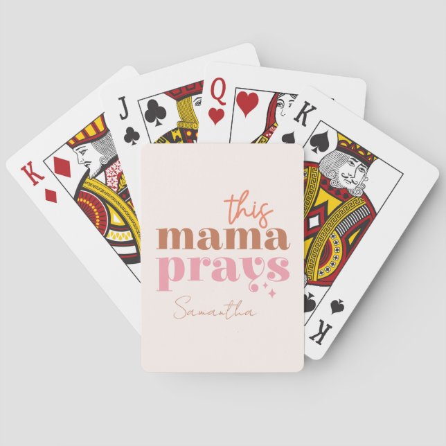 Dieses Mama Prays - rustikales Boho Design Spielkarten (Rückseite)