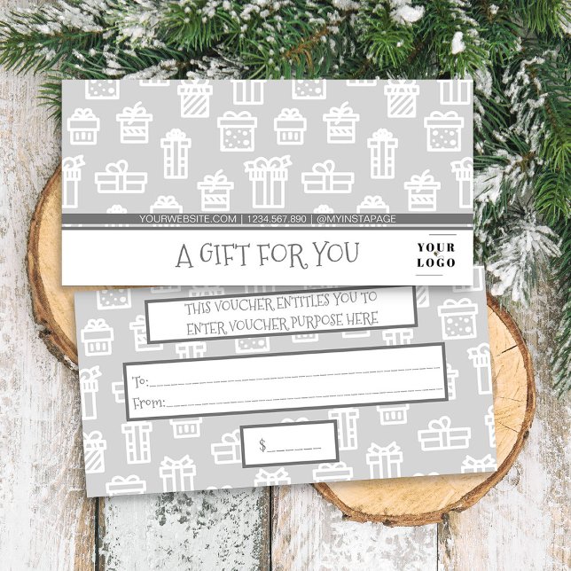Dieses Muster für mein Firmenlogo (Logo branded christmas gift certificates by Busy Business Bee)