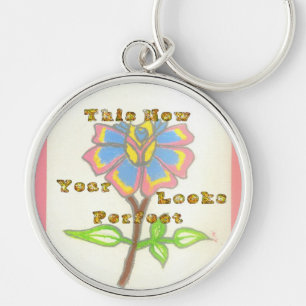 Dieses neue Jahr sieht aus wie eine perfekte Blume Schlüsselanhänger