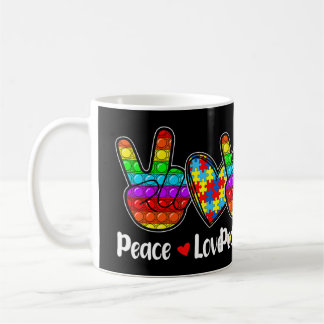 Dieses neue Poppin mit Redewendungen "Peace Liebe  Kaffeetasse