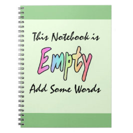 Dieses Notebook ist leer Hinzufügen einiger Wörter Notizblock