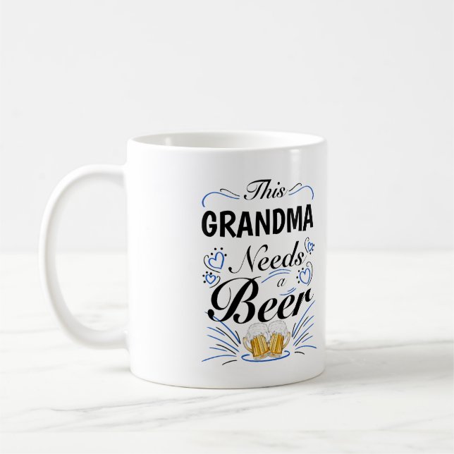 Dieses Oma braucht ein Bier Kaffeetasse (Links)