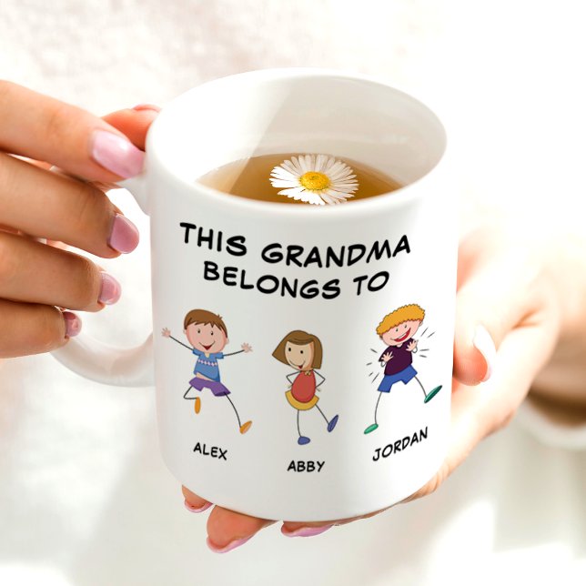 Dieses Oma gehört zu 3 Kindern und heißt "Funny" Kaffeetasse (Von Creator hochgeladen)