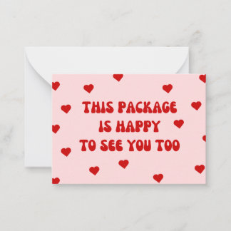 "Dieses Paket freut sich, Sie auch sehen zu können Mitteilungskarte