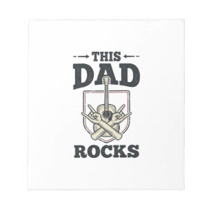 Dieses Papa-Rocks-Vintage-Gitarre-Papa-Shirt-Desig Notizblock