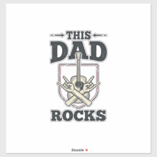 Dieses Papa Rockt Vintage Gitarre Papa Shirt Desig Aufkleber