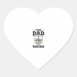Dieses Papa Rockt Vintage-Gitarre Papa-Shirt-Desig Herz-Aufkleber