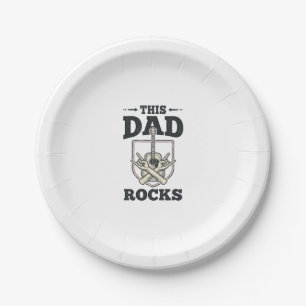 Dieses Papa Rockt Vintage Gitarre Papa Shirt Desig Pappteller