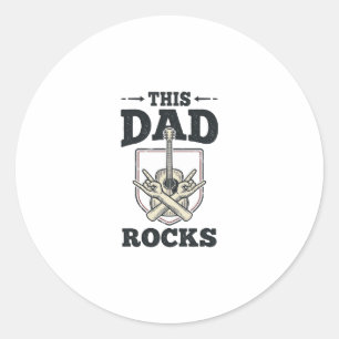 Dieses Papa Rockt Vintage Gitarre Papa Shirt Desig Runder Aufkleber