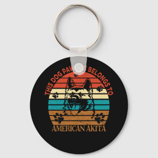 Dieses Pflaster gehört zu Amerika Akita Dog Vater  Schlüsselanhänger
