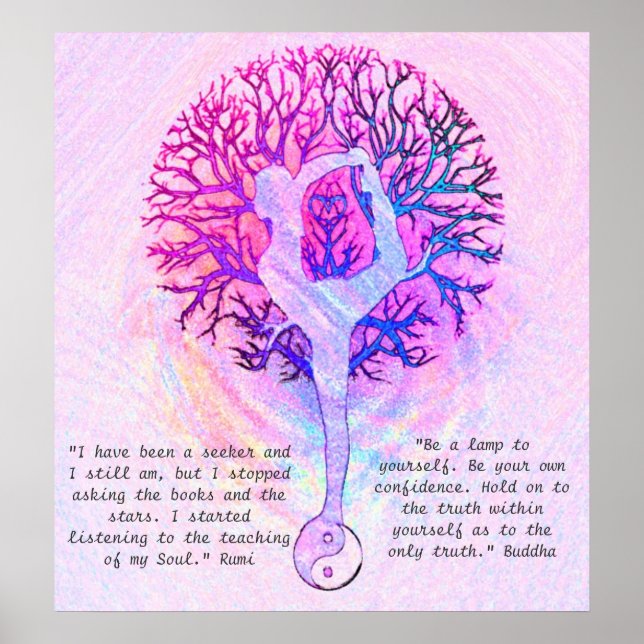 Dieses Poster - Pink Yoga Yin Yang anpassen (Vorne)