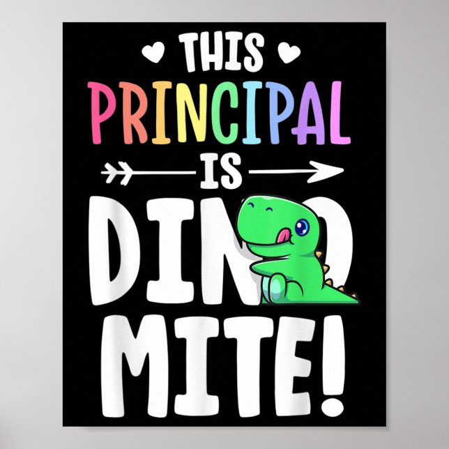 Dieses Prinzip ist Dynamitlehrer Dinosaurier Pun T Poster (Vorne)