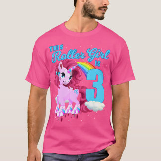 Dieses Roller Girl ist 3 Roller Skaten Unicorn Bir T-Shirt