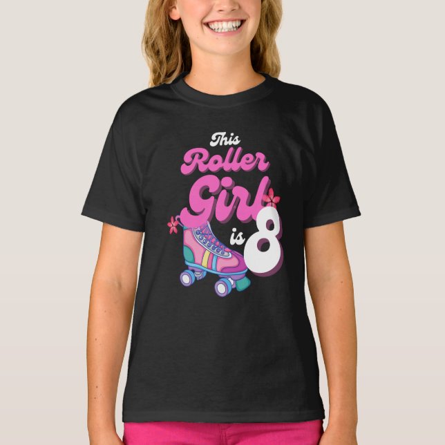 Dieses Roller Girl ist ein 8 Roller Skaten Gift Id T-Shirt (Vorderseite)