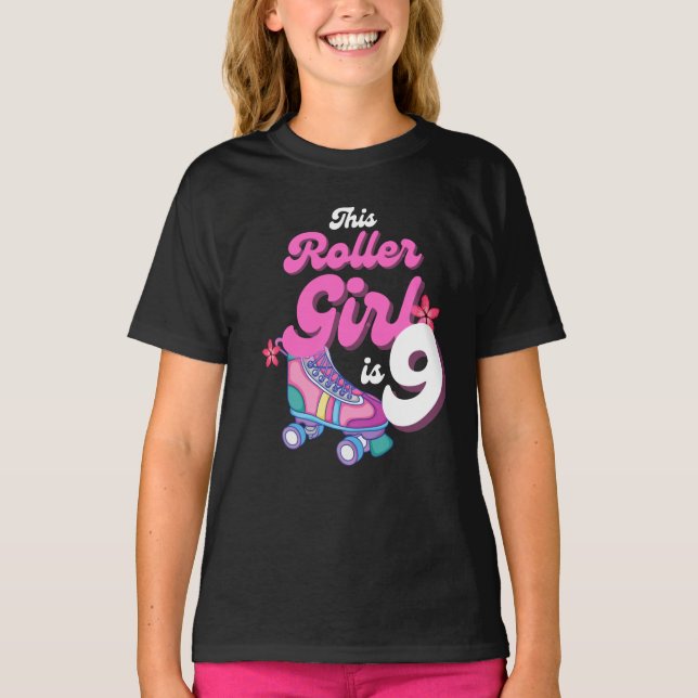 Dieses Roller Girl ist ein 9-Skaten-Geschenk-Idee T-Shirt (Vorderseite)