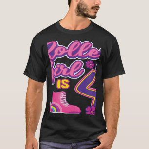 Dieses Rollermädchen ist ein 4-Geburtstage Roller T-Shirt