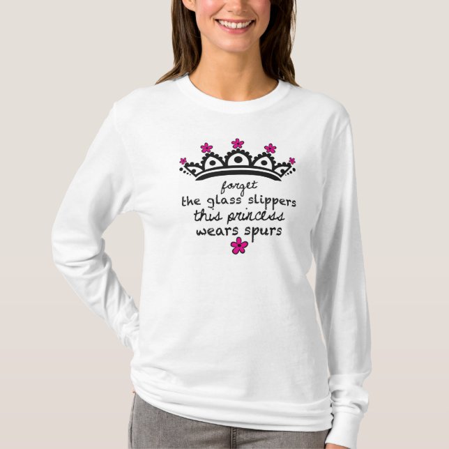 Dieses Sporn-weiße lange Hülsent-shirt Prinzessin T-Shirt (Vorderseite)
