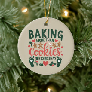 Dieses Weihnachten mehr als Kekse backen Schwanger Keramik Ornament