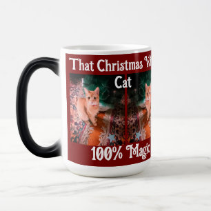 Dieses Weihnachten mit Katze Foto Text anpassen Verwandlungstasse