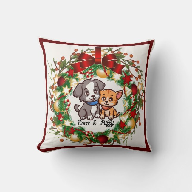 Dieses weihnachtliche Kissen mit Bild anpassen (Vorderseite)