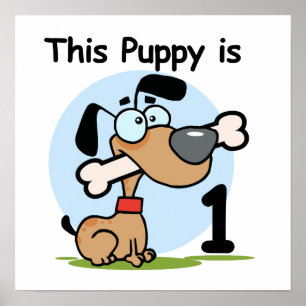 Dieses Welpe 1. Geburtstag T Shirts und Geschenke Poster