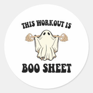 Dieses Workout ist Boo Sheet Funny Halloween Gym G Runder Aufkleber