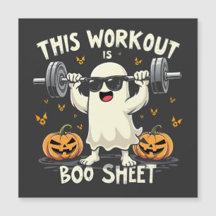 Dieses Workout ist Boo Sheet Spuk Halloween Fitnes Magnetkarte