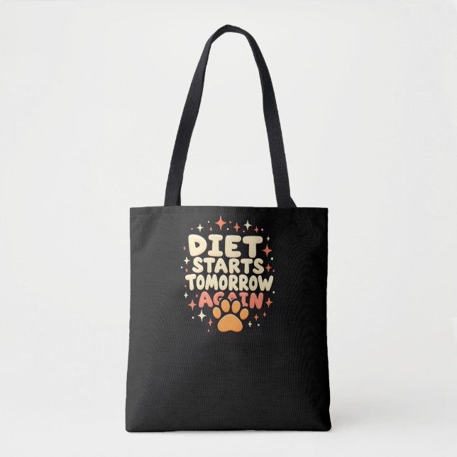 Diet startet morgen - Retro Playful Paw Print (Vorderseite)