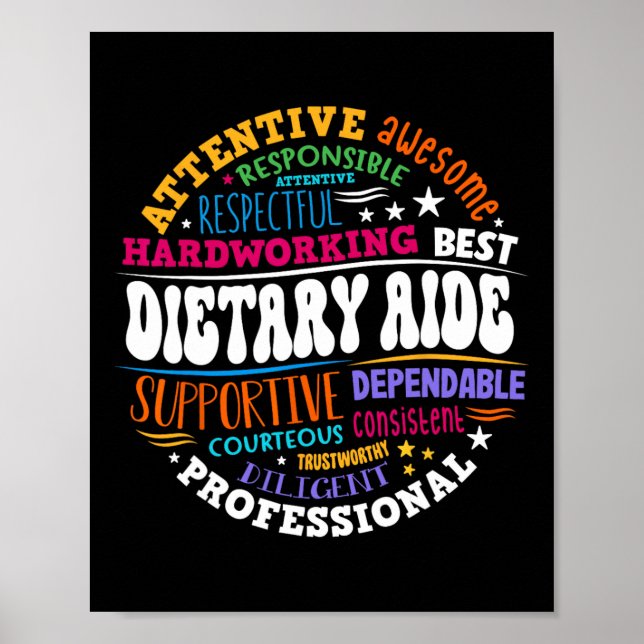 Dietary Aide Life Appreciation Healthcare Workers  Poster (Vorne)