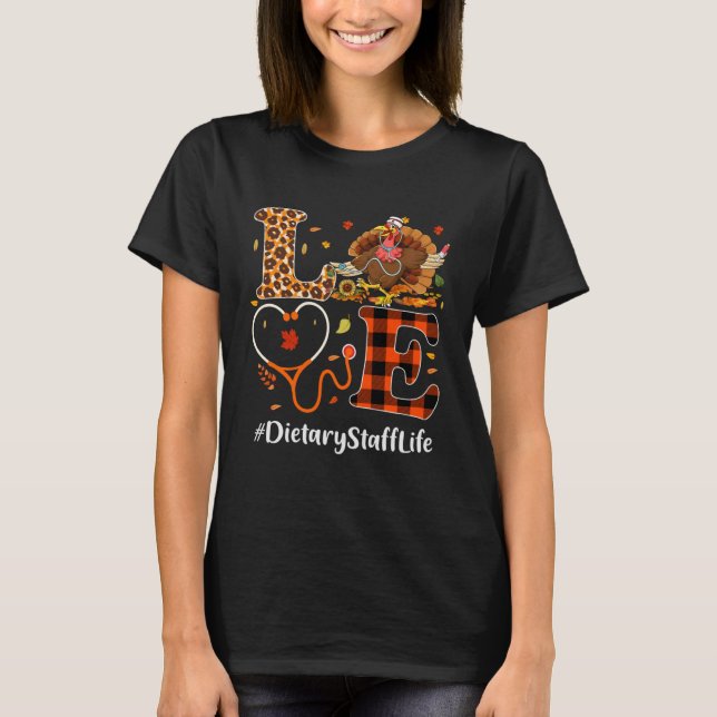 Dietary Staff Love Thanksgiving Leopard  Turkey T-Shirt (Vorderseite)