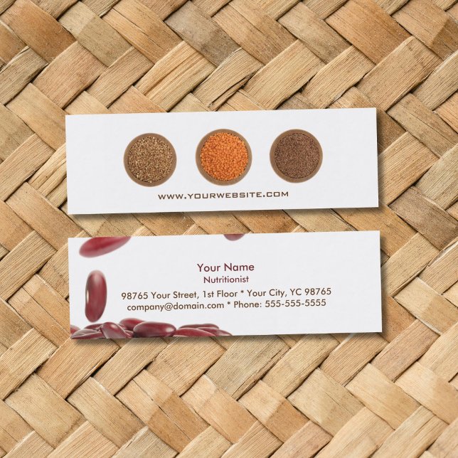 Dietische Nutritionist Coach Skinny Business Card Mini Visitenkarte (Von Creator hochgeladen)