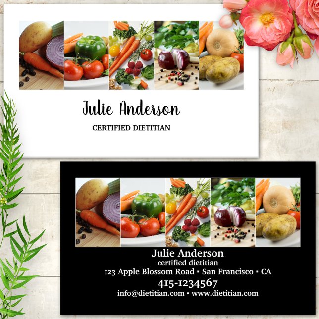 Dietische Nutritionist Health Food Business Card Visitenkarte (Von Creator hochgeladen)