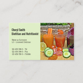 Dietitian Gemüse Smoothie Foto Visitenkarte