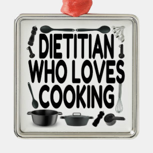 Dietitian Loves Cooking Ornament Aus Metall