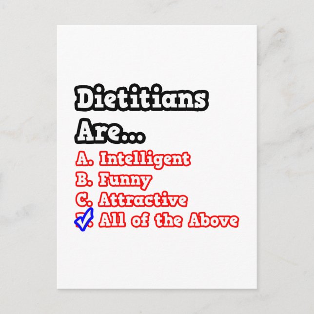 Dietitian Quiz...Joke Postkarte (Vorderseite)