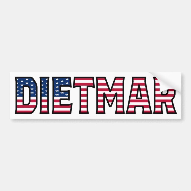 Dietmar Name Vorname USA Aufkleber-Auto Autoaufkleber (Vorne)