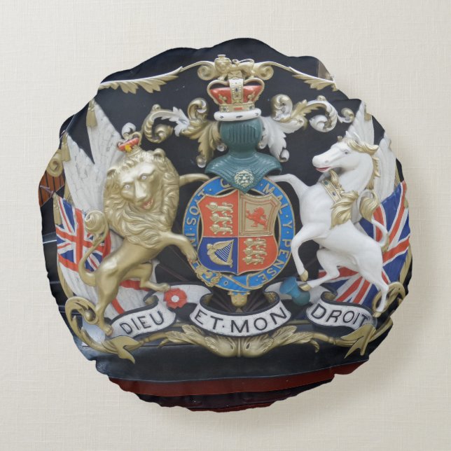 Dieu Et.Mon Droit Round Pillow Rundes Kissen (Rückseite)