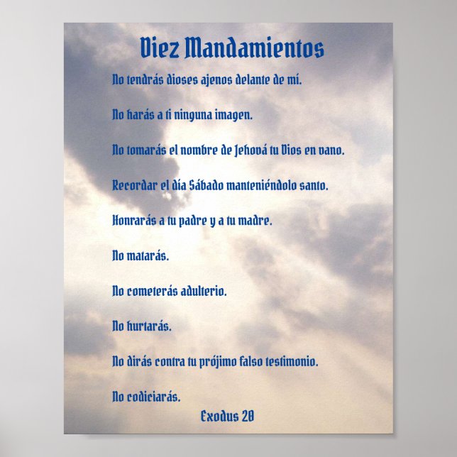 Diez Mandamientos - Nubes Poster (Vorne)