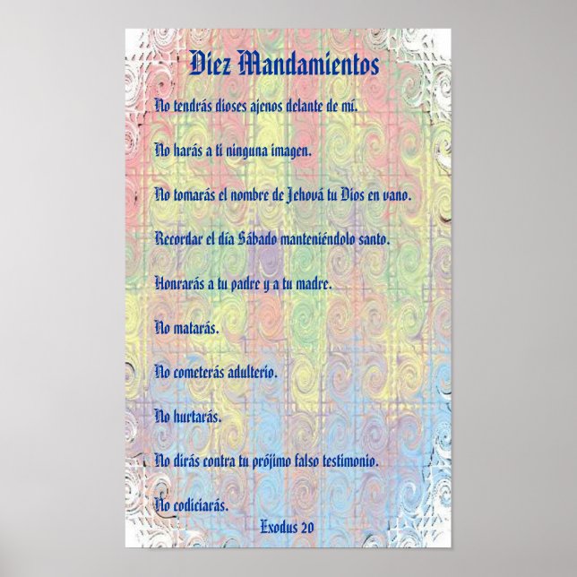 Diez Mandamientos Poster (Vorne)