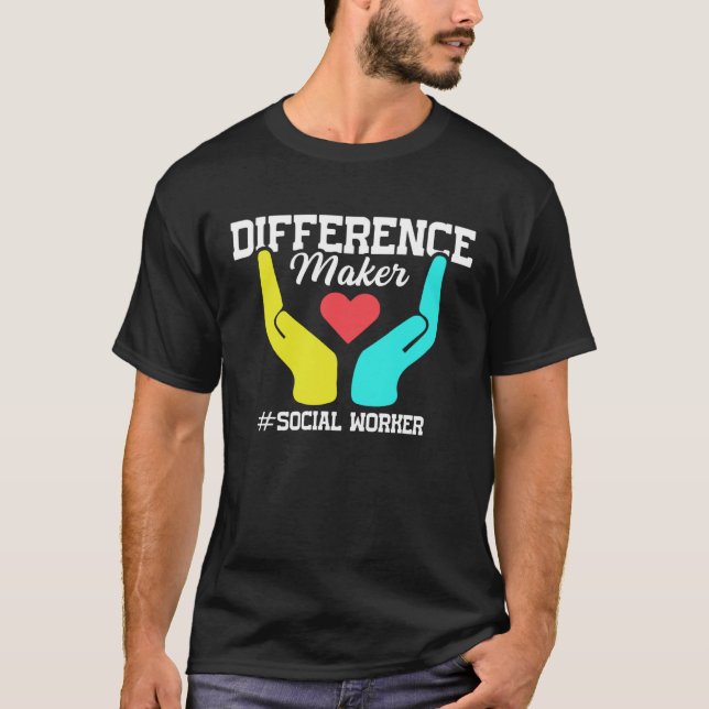 Difference Maker Proud Social Worker T-Shirt (Vorderseite)