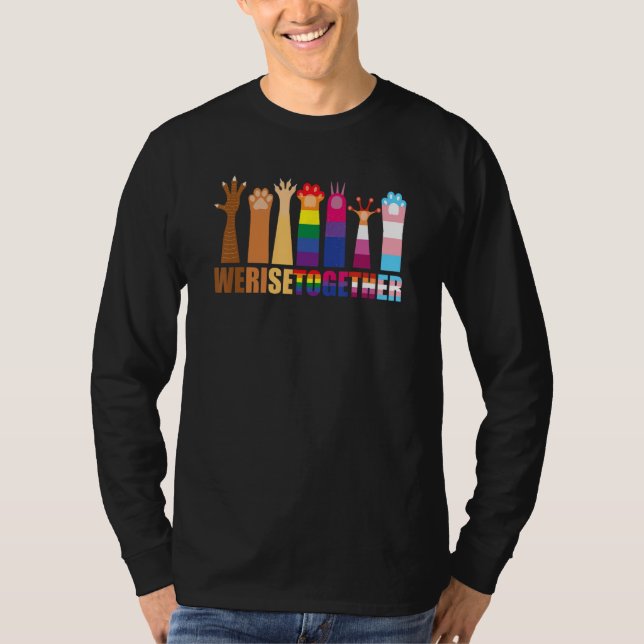 Different Animal Paws We Rise Together T-Shirt (Vorderseite)