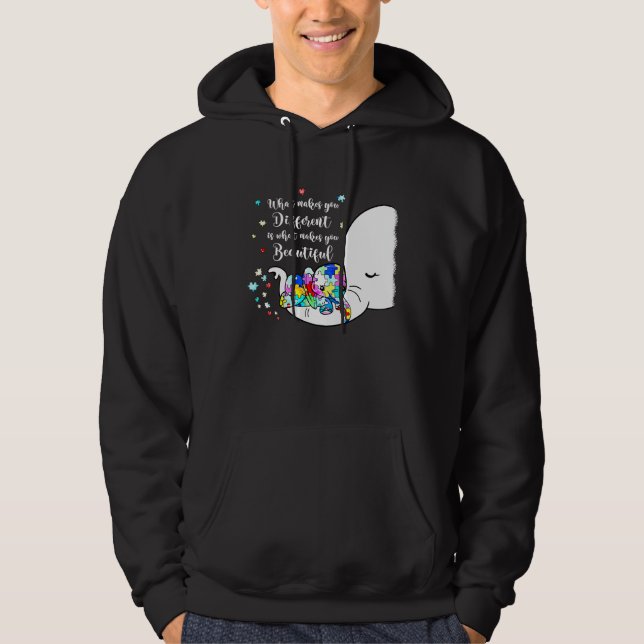 Different Beautiful Autism Awareness Puzzle Piece  Hoodie (Vorderseite)