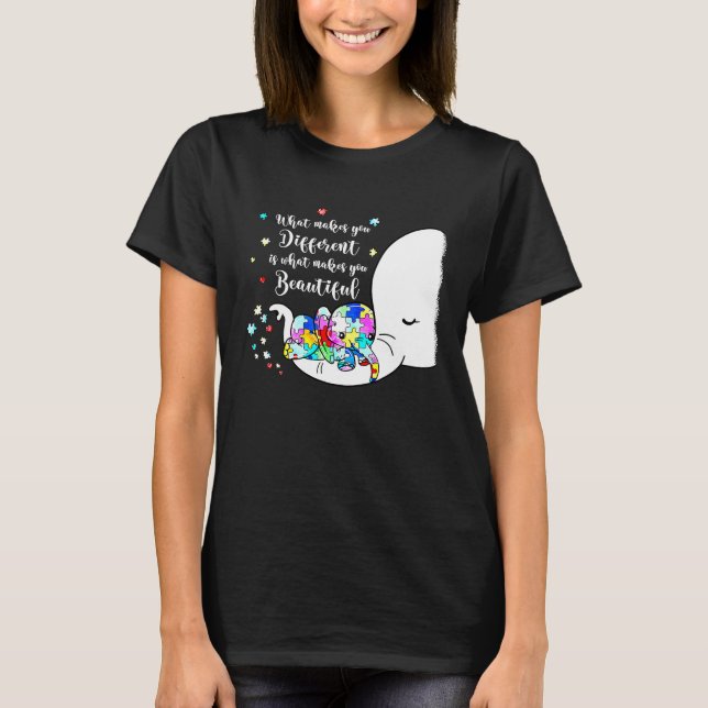 Different Beautiful Autism Awareness Puzzle Piece  T-Shirt (Vorderseite)