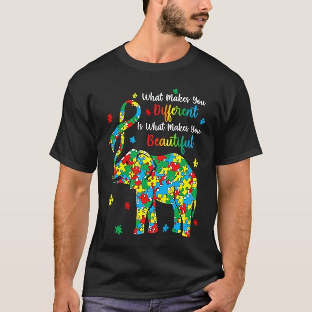 Different Beautiful Autism Awareness Puzzle Piece  T-Shirt (Vorderseite)