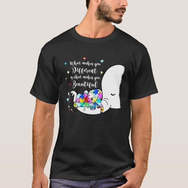 Different Beautiful Autism Awareness Puzzle Piece  T-Shirt (Vorderseite)
